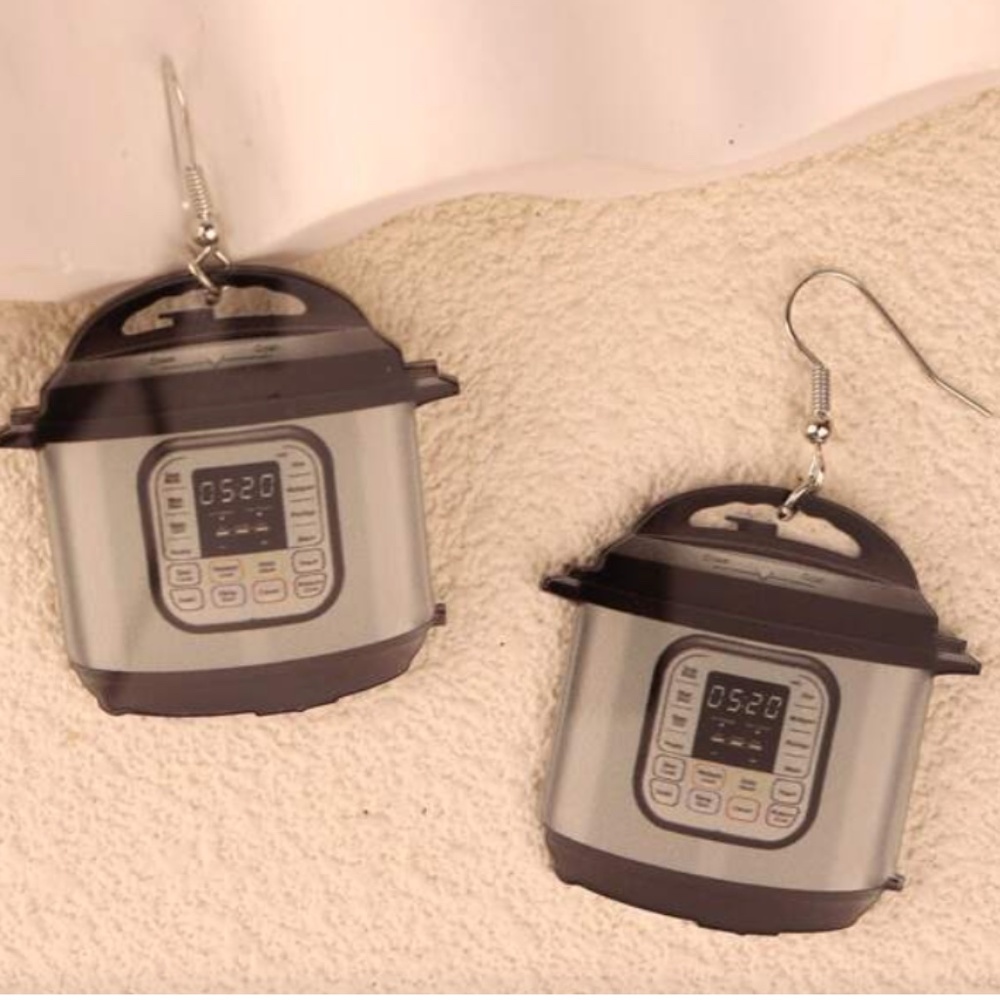 ❤️ FREE Cooking Instant Pot Kitchen Hipster hippie Artsy Drop Art Girly Earrings